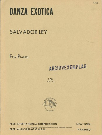 Danza exotica  for piano  