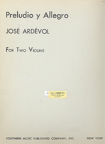 Preludio y allegro   for 2 violins  