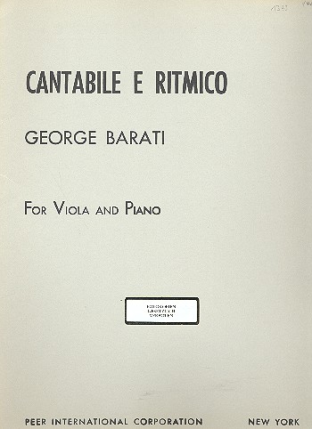 Cantabile e ritmico  for viola and piano  