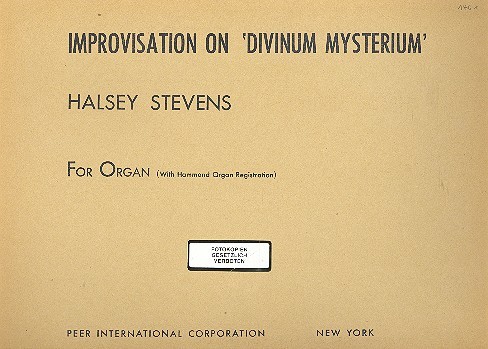 Improvisation on Divinum mysterium  for organ with Hammond organ registration  