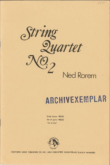 String Quartet no.2    score