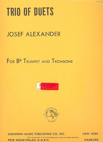 Trio of Duets for trumpet and&nbsp;&nbsp;trombone&nbsp;&nbsp;score