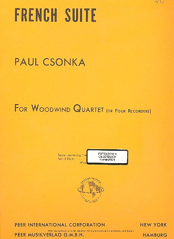 French Suite for woodwind quartet  (or 4 recorders)  score