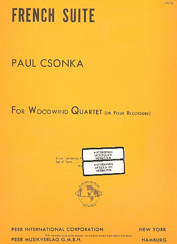 French Suite for woodwind quartet  (or 4 recorders)  parts