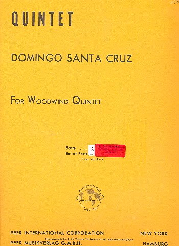 Quintet op.33 for flute, oboe,  clarinet, horn in F and bassoon  parts