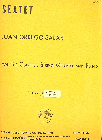 Sextet for clarinet, 2 violins, viola,  cello and piano  score and parts