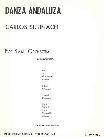 Danza andaluza  for orchestra  score