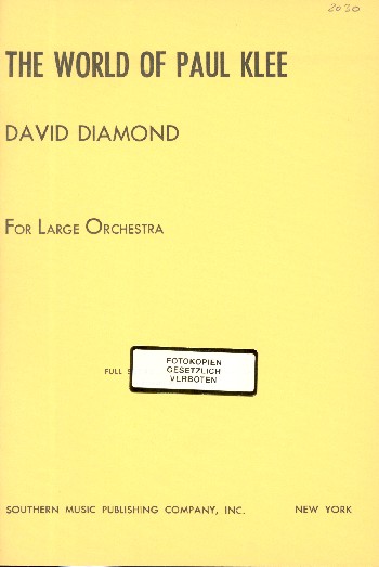 The World of Paul Klee&nbsp;&nbsp;for orchestra&nbsp;&nbsp;study score
