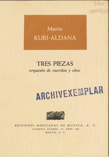 TRES PIEZAS&nbsp;&nbsp;Soloinstr. und Streichorch.&nbsp;&nbsp;