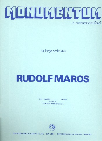 Monumentum  for orchestra  score