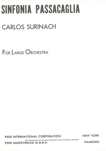 Sinfonia Passacaglia  for orchestra  score