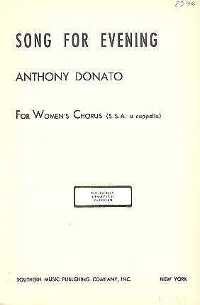 Song for Evening&nbsp;&nbsp;for female chorus a cappella&nbsp;&nbsp;score