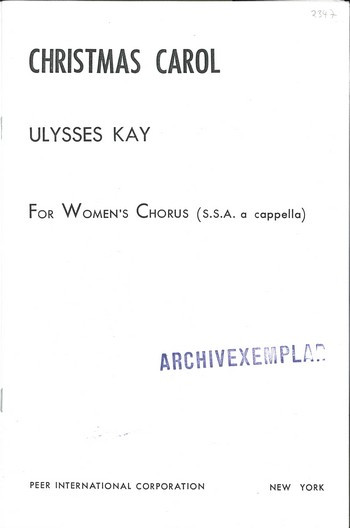 Christmas Carol  for female chorus a cappella  score