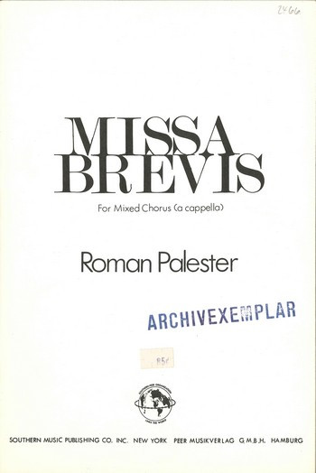 Missa brevis  for mixed chorus a cappella  score