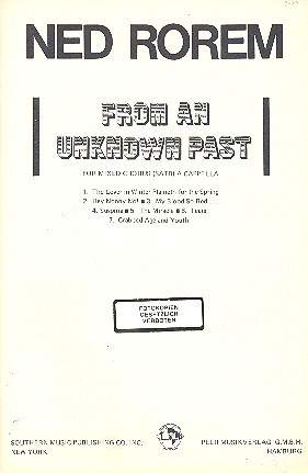 From An Unknown Past  for mixed chorus a cappella  score