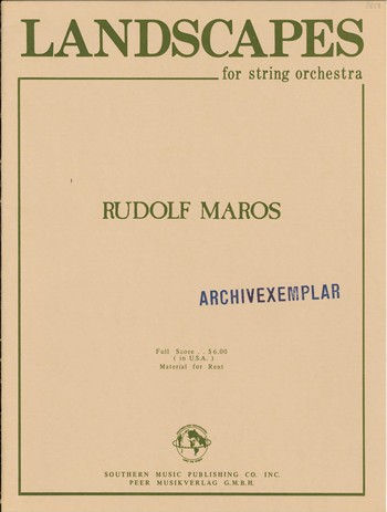Landscapes  for string orchestra  score