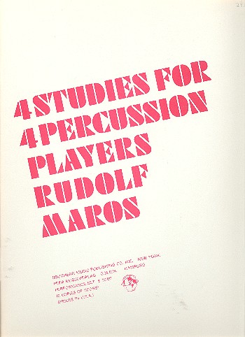 4 Studies  for 4 Percussion Players  score