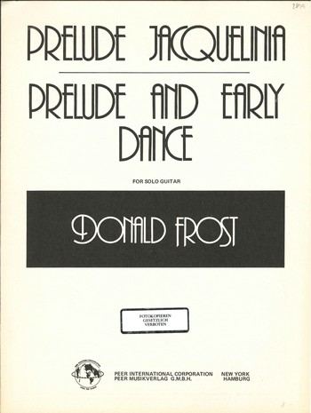 Prelude Jacquelinia -  Prelude and early Dance  for guitar  