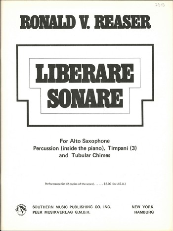 Liberare Sonare  Alto Saxophone, piano and percussion  