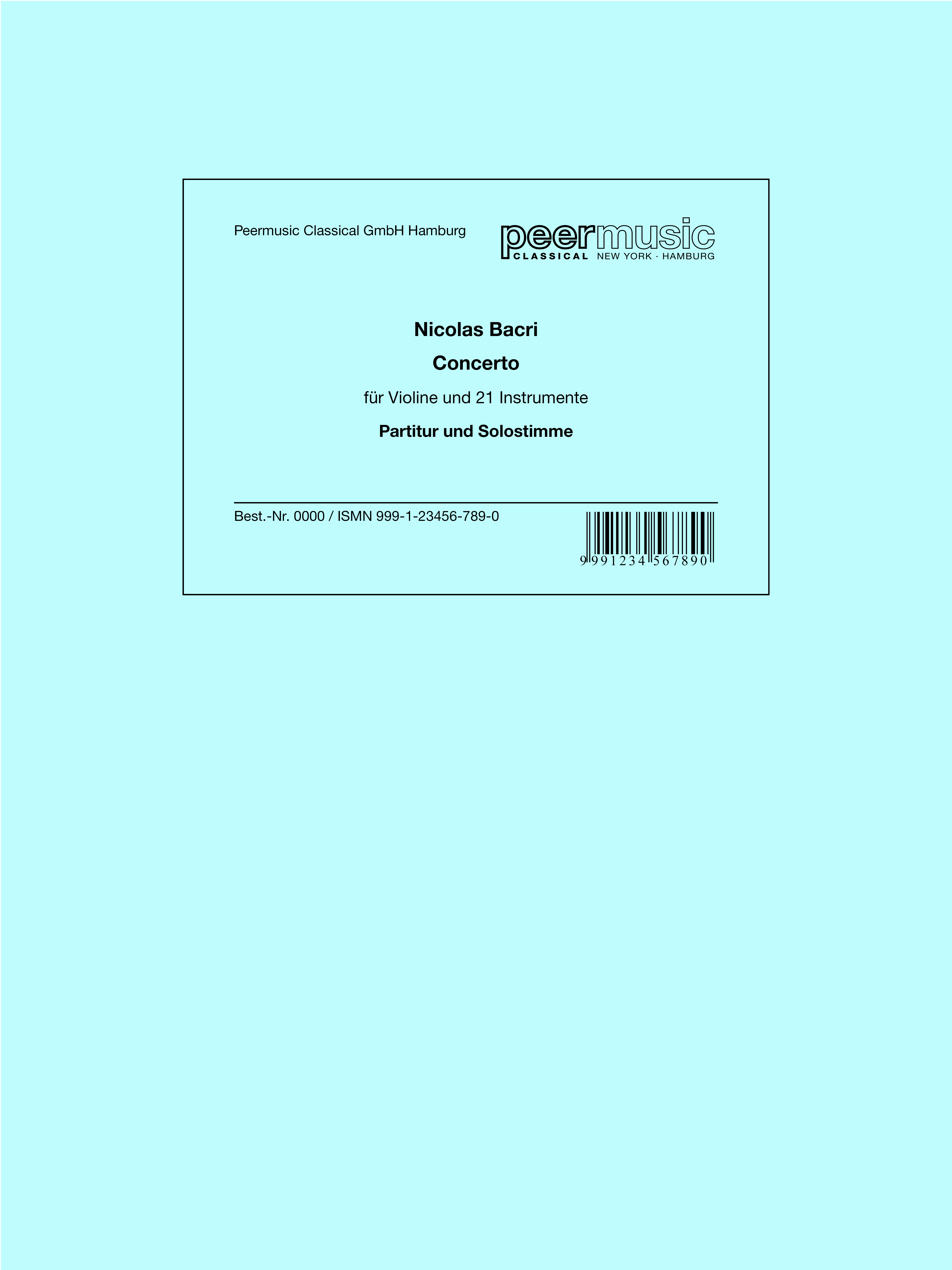 Concerto  pour violon et 21 instruments  partition e violon solo