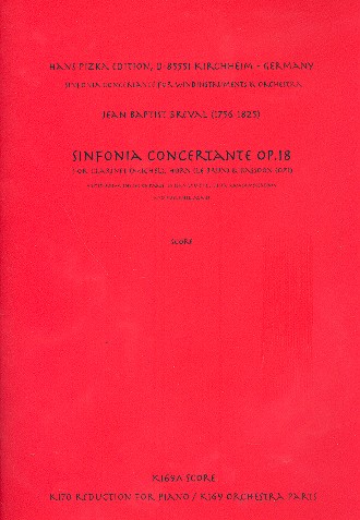 Sinfonia concertante op.18 für Klarinette,  Horn, Fagott und Streicher  Partitur