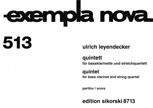 SIK8713 Quintett für Bassklarinette und Streichquartett  Partitur  