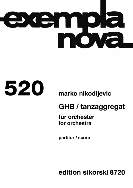 GHB - Tanzagrregat für Orchester&nbsp;&nbsp;Partitur&nbsp;&nbsp;