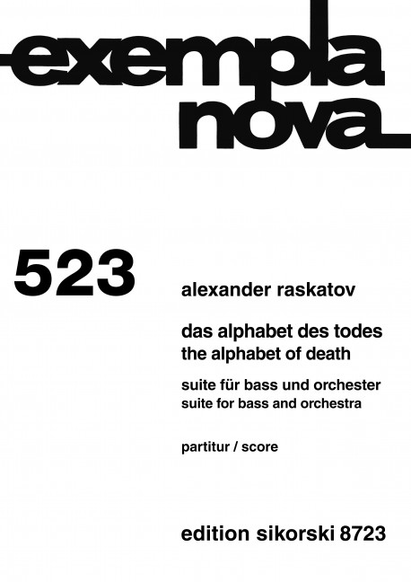 SIK8723 Das Alphabet des Todes für Bass und Orchester&nbsp;&nbsp;&nbsp;&nbsp;