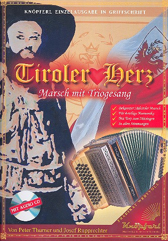 Tiroler Herz (+CD) für Steirische  Harmonika in Griffschrift  