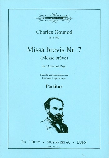 Missa brevis no.7 in C&nbsp;&nbsp;für gem Chor (SABar) und Orgel&nbsp;&nbsp;Partitur