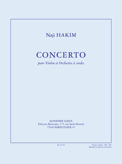 Concerto pour violon et orchestre à cordes  pour violon et piano  