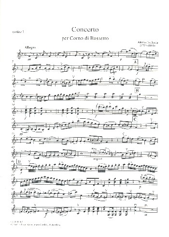 Concerto   per corno di bassetto  Violine 1