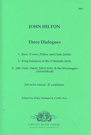 3 Dialogues for 3-8 solo voices and Bc&nbsp;&nbsp;9 scores (Bc realized)&nbsp;&nbsp;