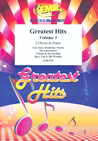 Greatest Hits vol.5 for 2 oboes and piano&nbsp;&nbsp;(percussion ad lib)&nbsp;&nbsp;score and parts