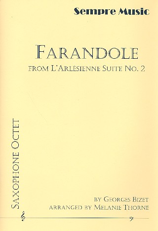 Farandole for 8 saxophones (SSAATTBarBar)  and tambourine  score and parts