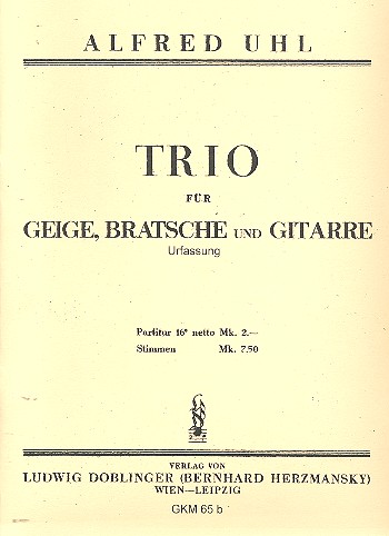 Trio für Violine, Viola und Gitarre  Partitur  