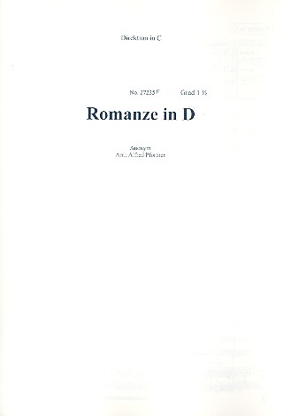Romanze in D für Orchester&nbsp;&nbsp;(Schulorchester)&nbsp;&nbsp;Partitur
