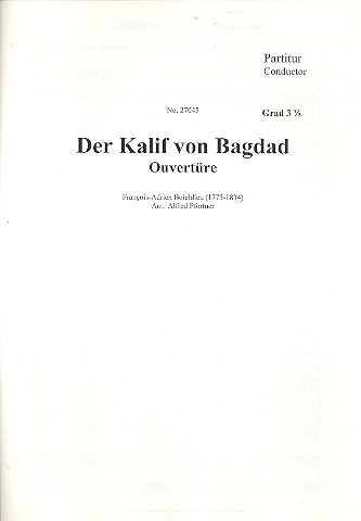 Ouvertüre zu 'Der Kalif von Bagdad'  für Orchester (Schulorchester)  Partitur