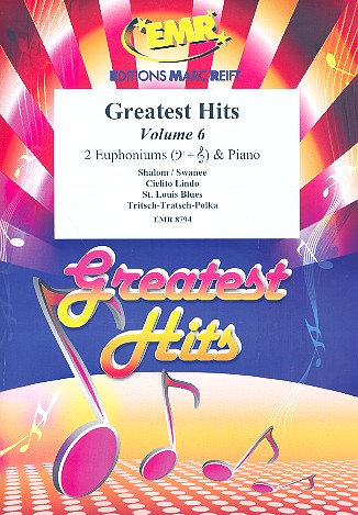 Greatest Hits vol.6: for 2 euphoniums&nbsp;&nbsp;and piano (Percussion ad lib)&nbsp;&nbsp;score and parts