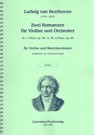 2 Romanzen  für Violine und Streichorchester  Partitur