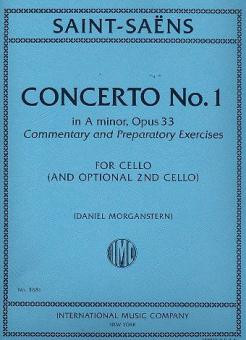 Concerto in a Minor no.1 op.33&nbsp;&nbsp;for cello and orchestra&nbsp;&nbsp;cello part with commentary and preparatory exercises (cello 2 ad lib)
