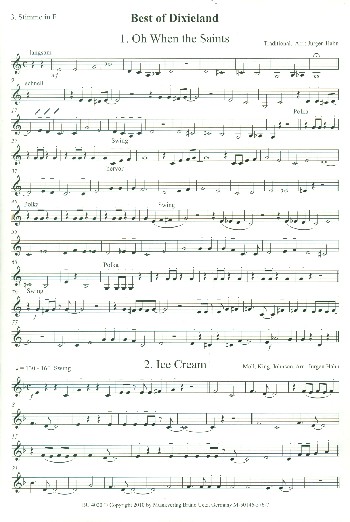 Best of Dixieland&nbsp;&nbsp;für 4 Blechbläser&nbsp;&nbsp;3. Stimme in F