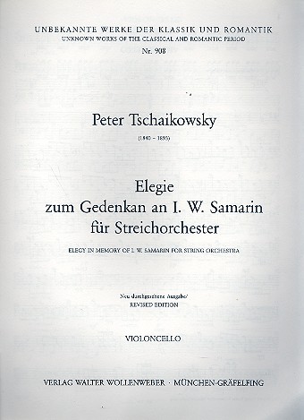 Elegie zum Gedenken an I.W. Samarin&nbsp;&nbsp;für Streichorchester&nbsp;&nbsp;Violoncello