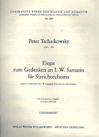 Elegie zum Gedenken an I.W. Samarin&nbsp;&nbsp;für Streichorchester&nbsp;&nbsp;Kontrabass