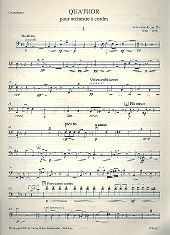 Quartett à la memoire de P. Tschaikowsky  op.35a für Streichorchester  Kontrabass