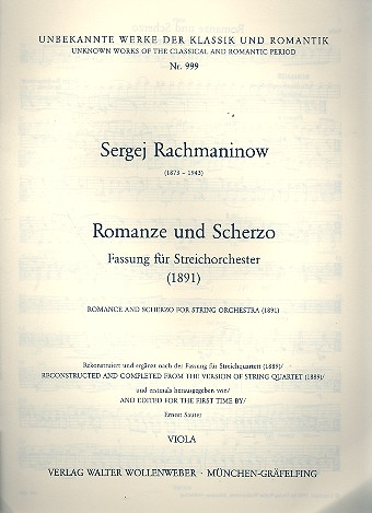 Romanze und Scherzo für  Streichorchester  Viola