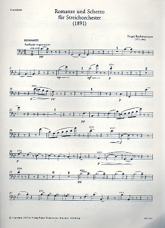 Romanze und Scherzo für  Streichorchester  Kontrabass