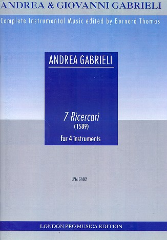 7 Ricercari a 4 for 4 instruments  score and parts  