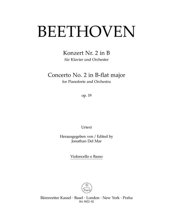 BA9022-82 Konzert B-Dur Nr.2 op.19 für Klavier und&nbsp;&nbsp;Orchester&nbsp;&nbsp;Violoncello/Kontrabass