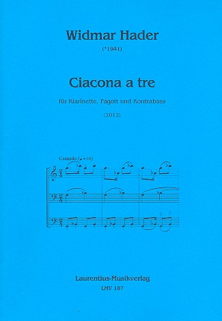 Ciacona a tre für Klarinette, Fagott und  Kontrabass  Partitur und Stimmen